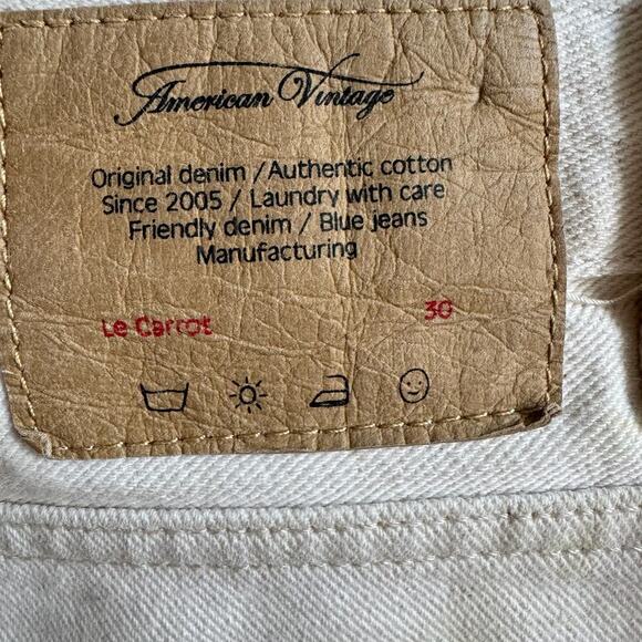 AMERICAN VINTAGE Unisex Le Carrot SNOP 53 Cream Jeans - Picture 3 of 9